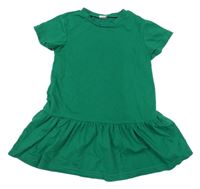 Tmavozelená šatová peplum tunika Shein