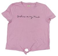Ružové crop tričko s nápisom F&F