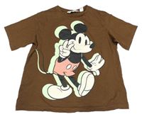 Hnedé tričko s Mickeym H&M