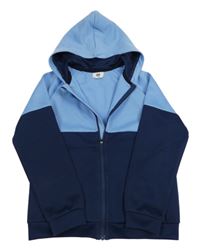 Modro-tmavomodrá športová prepínaci mikina s kapucňou H&M