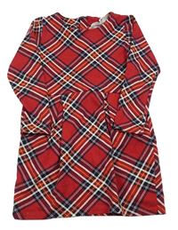 Červeno-čierno-farebné kockované teplákové šaty H&M