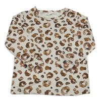 Béžové triko s leopardím vzorem