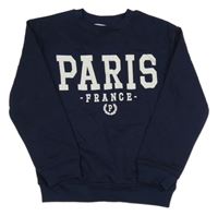 Tmavomodrá mikina s nápisom H&M