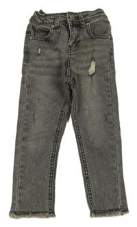 Sivé skinny rifle s vyšúchaním Sinsay