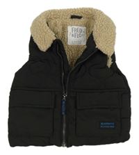 Černá šusťáková zateplená vesta s prošíváním F&F