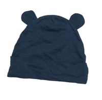 Tmavomodrá bavlnená čapica s uškami C&A
