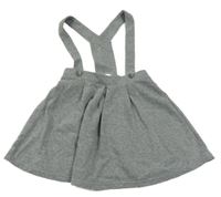 Sivá melírovaná tepláková sukňa s trakami Next