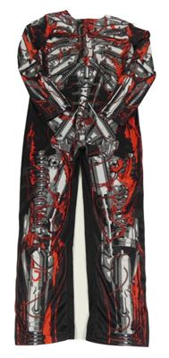 Kostým - Černo-šedo-červený overal - robot Urban