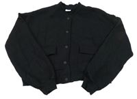 Černá crop baseballová mikina Zara