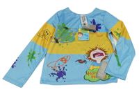 Nové - Světlemodro-žlté tričko s klukem a brouky George
