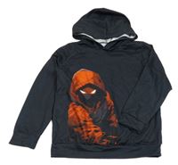 Čierna ľahká mikina s ninjou a kapucňou