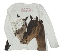 Bílé triko s koňmi Page One Young