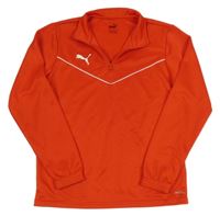 Červená sportovní funkční mikina s logem Puma