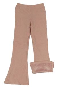 Ružové zateplené flare tepláky Primark