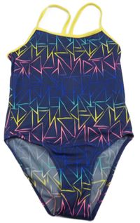 Tmavomodré vzorované jednodílné plavky C&A