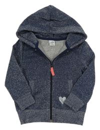 Tmavomodrá trblietavá prepínaci mikina s kapucňou Kiki&Koko