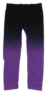 Čierno-fialové ombré športové legíny Shein