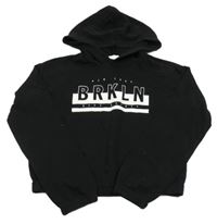 Čierna crop mikina s nápisom a kapucňou H&M