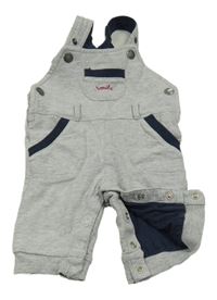 Šedé melírované podšité laclové tepláky s kapsou s nápisem Topomini