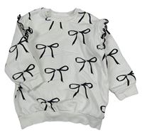 Bílá mikina s mašlemi a volánky Nutmeg