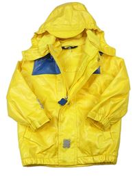 Žlto-modrá nepromokavá jarná bunda s kapucňou Tchibo