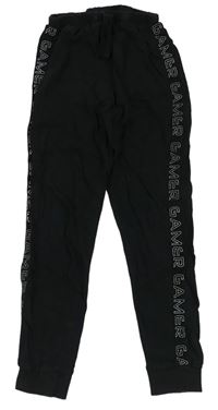 Čierne pyžamové nohavice s nápisom Matalan