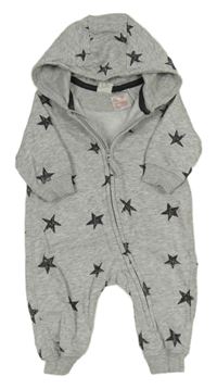 Sivá tepláková kombinéza s hviezdami a kapucňou H&M
