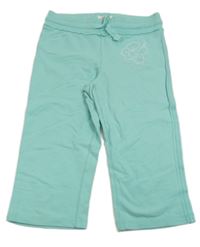 Zelené crop tepláky s výšivkou květu H&M