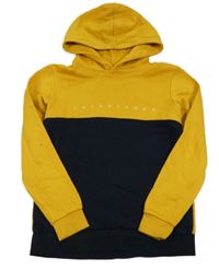 Okrovo-tmavomodrá mikina s nápisem a kapucí Jack & Jones