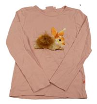 Světlerůžové triko s králíkem 