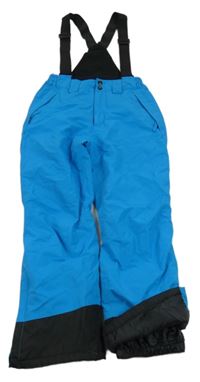 Modro-černé šusťákové funkční oteplovačky s kšandami Crane