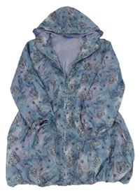 Fialovo-tmavomodrá šusťáková jarní parka s Frozen a kapucí Disney