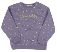 Fialová květovaná mikina s nápisem C&A