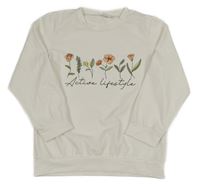 Biele tričko s kvetinami