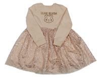 Světlerůžové teplákové šaty s Blush a tylovou sukní George