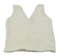 Biela chlpatá svetrová vesta