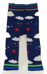 Tmavomodré punčochové legíny s mraky 