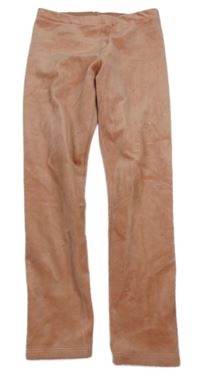 Růžové plyšové legíny H&M