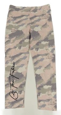 Ružovo-sivé vzorované legíny s nápisom River Island