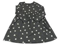 Tmavosivé šaty so srdiečkami George