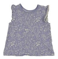 Fialovo-bílé květované tričko George