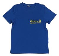 Tmavomodré sportovní tričko s nápisem 