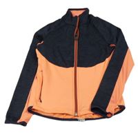 Tmavomodro-oranžová športová prepínaci mikina