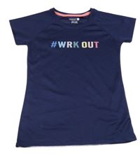 Tmavomodré športové tričko s nápisom Ergeenomixx