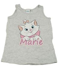 Sivý melírovaný top s mačkou Disney