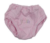 Svetloružové kraťasy s nápisom