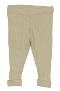 Smetanové žebrované úpletové legíny 