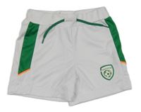 Bílo-zelené sportovní kraťasy s erbem dunnes