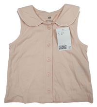 Nové - světlerůžový propínací top s límečkem H&M