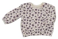 Smetanovo-fialová kvetovaná mikina Primark